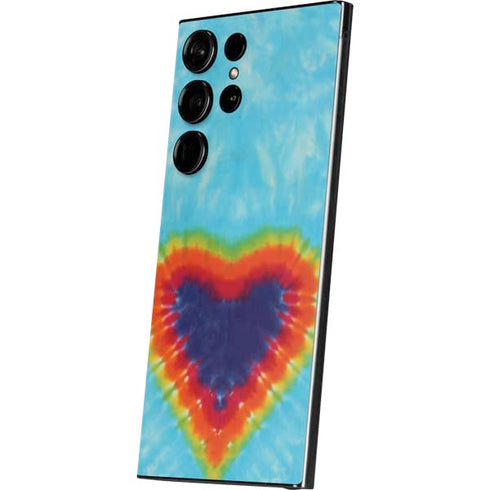 Liquid Blue Tie Dye Heart Galaxy S25 Ultra Skin